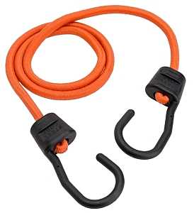 40" Bungee Cord,Rubber, Orange, Hook End