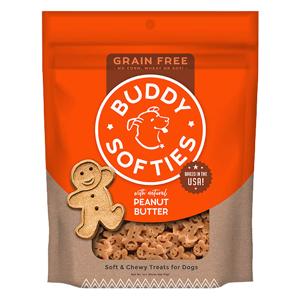 Cloud Star Buddy Biscuits Grain Free Soft and Chewy Peanut Butter Dog Treats, 5oz