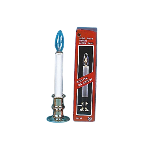 9" Electric Brass Look Candle