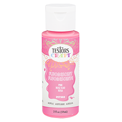 Testors Craft Acrylic Craft Paint, Fluorescent Pink, 2 oz