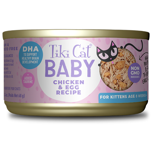 Tiki Cat® Baby Kitten Whole Foods with Chicken & Egg Recipe Canned Cat Food, 2.4oz