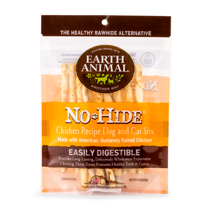 Earth Animal Chicken No-Hide Dog & Cat STIX - 10 pack