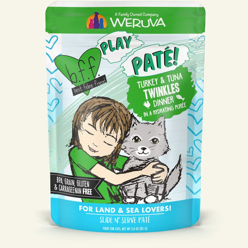 Weruva BFF PLAY Turkey & Tuna Twinkles Turkey & Tuna Dinner Wet Cat Food (3.0 oz Pouch)