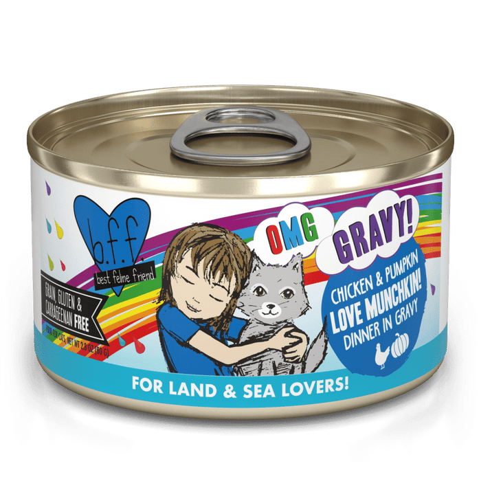 Weruva BFF Chicken & Pumpkin Love Munchkin! Chicken & Pumpkin Dinner in Gravy Canned Cat Food (2.8 oz Can)