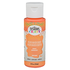 Testors Craft Acrylic Craft Paint, Fluorescent Orange, 2 oz