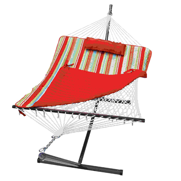 Hammock with Stand - Orange, Striped