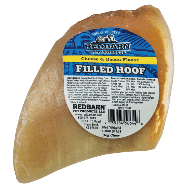 Redbarn Naturals Cheese and Bacon Filled Hooves Dog Treats
