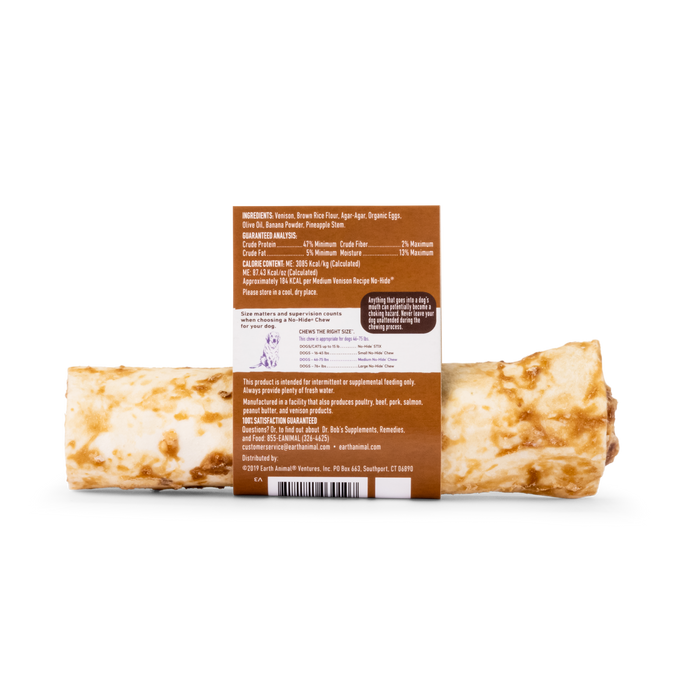 Earth Animal Venison No-Hide® Wholesome Dog Chews- Medium, 7"
