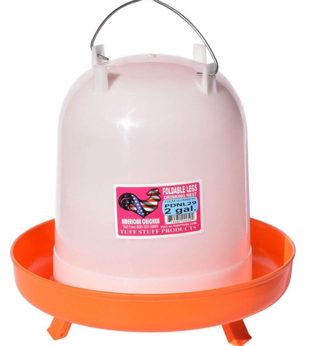 Poultry Drinker Nest with Folding Legs, 2 gallon