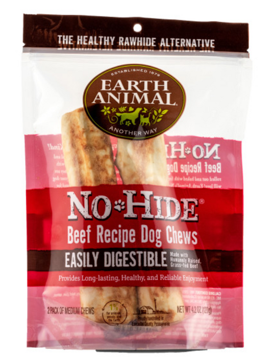 Earth Animal Beef No-Hide Wholesome Dog Chews- Medium, 7"