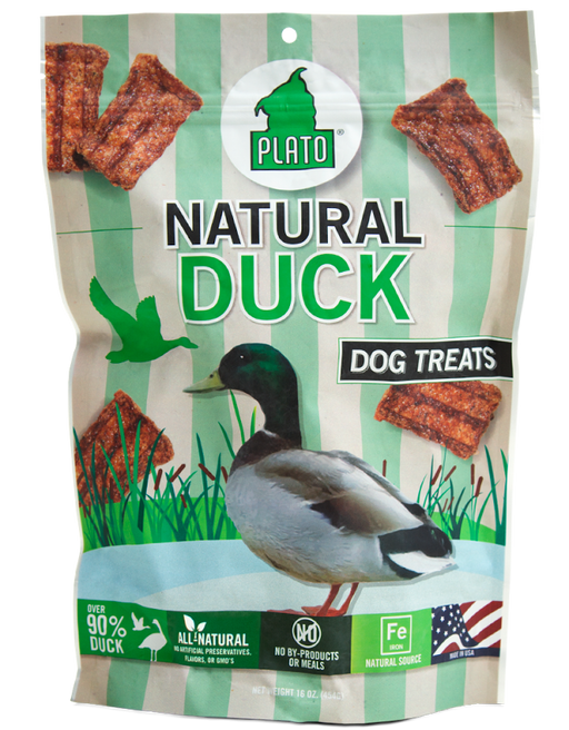 Plato All Natural Duck Strips Dog Treats