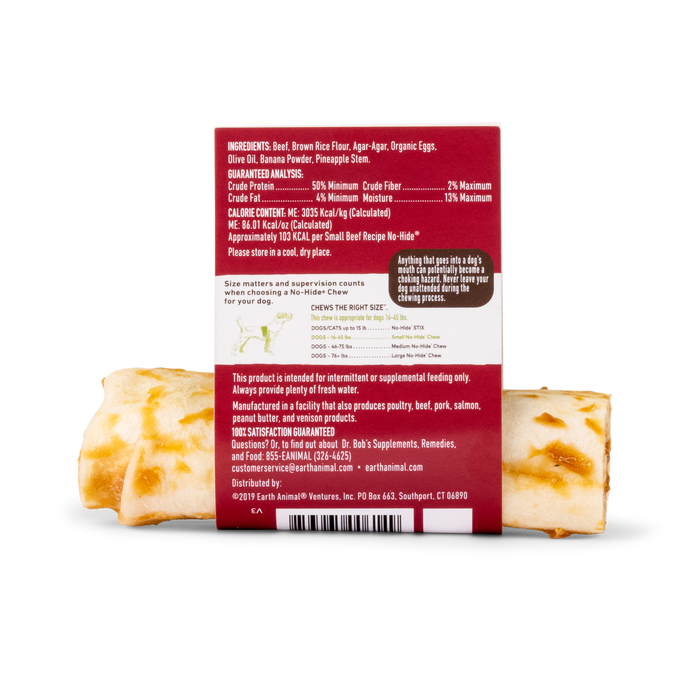 Earth Animal Beef No-Hide Wholesome Chews - Small, 4"