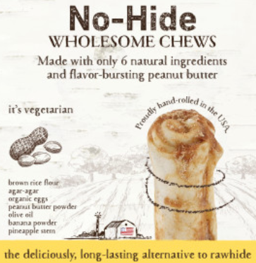 Earth Animal Peanut Butter No-Hide® Wholesome Dog Chews - Medium, 7"