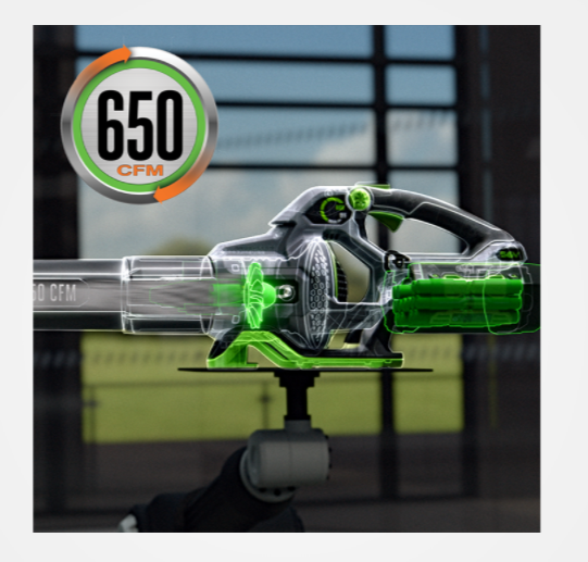EGO 650CFM Handheld Blower Kit (G3 5.0Ah Battery,210W Charger, w/ 1*flat nozzle, 1*cone nozzle)
