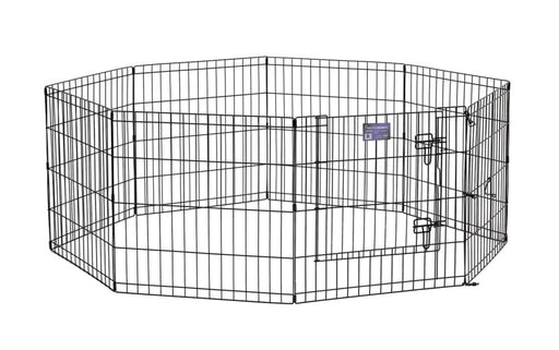 24" MidWest Black Exercise Pen with Door