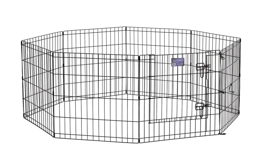 24" MidWest Black Exercise Pen with Door