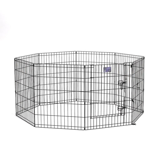 30" MidWest Black Exercise Pen with Door