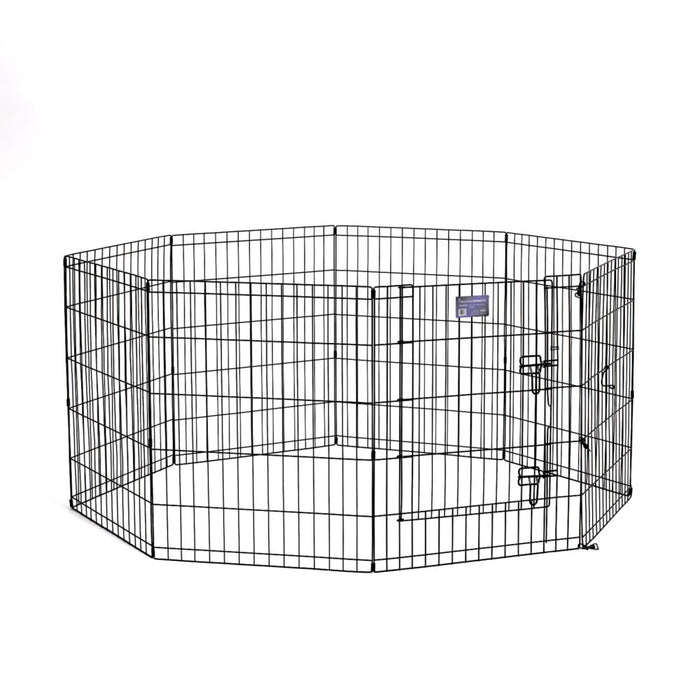 30" MidWest Black Exercise Pen with Door