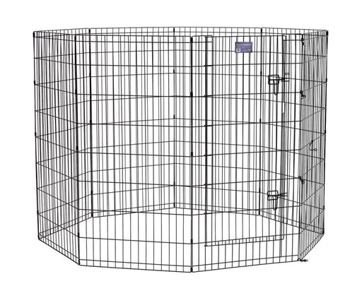 48" MidWest Black Exercise Pen with Door