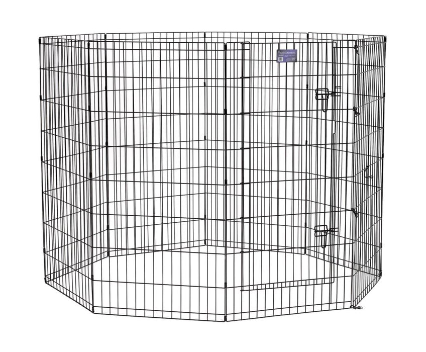 48" MidWest Black Exercise Pen with Door