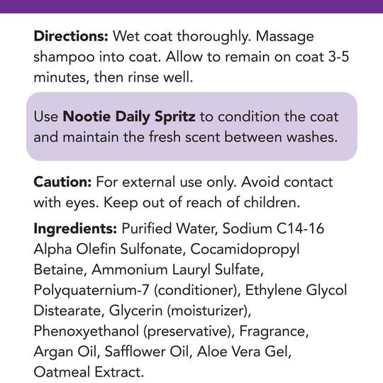 Nootie Restoring Argan Oil Pet Shampoo, Soft Lily Passion, 16oz