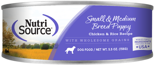 NutriSource Small & Medium Breed Puppy Formula Wet Puppy Food for Small & Medium Breeds, 5.5oz can