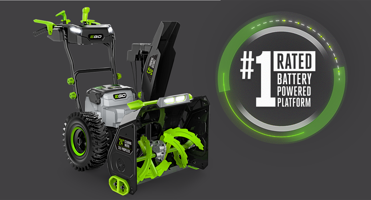 EGO 24" Self-Propelled 2-Stage Snow Blower with Peak Power Kit (2* 7.5Ah Batteries, Dual Port Charger)