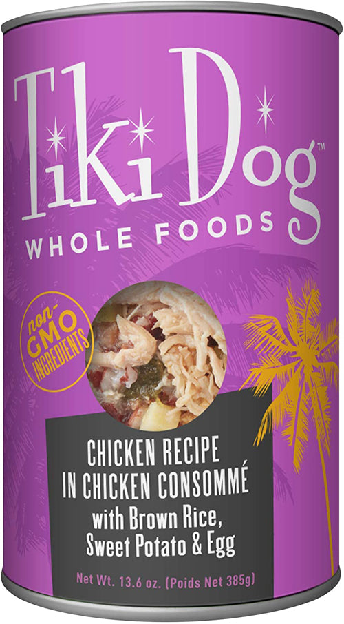 Tiki Dog Whole Foods Chicken Recipe in Chicken Consommé Canned Dog Food, 13.6oz