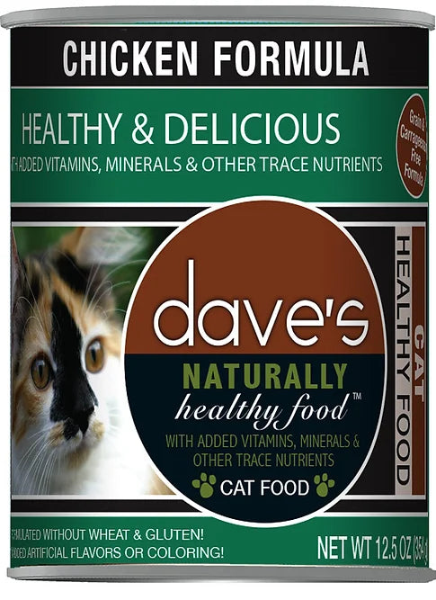 Dave's Naturally Healthy Chicken Formula Canned Cat Food, 12.5 oz
