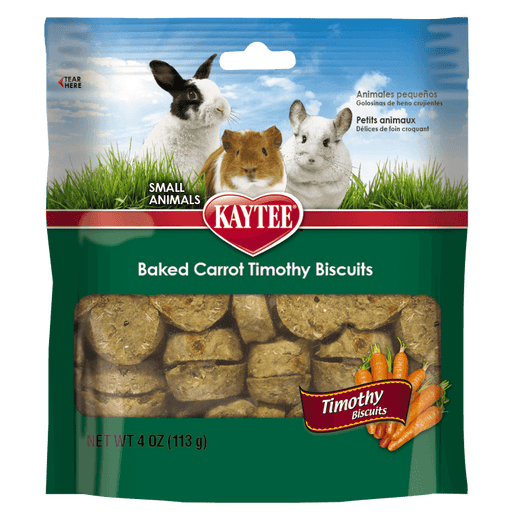 Kaytee Timothy Biscuits Baked Carrot Treat for Small Animals, 4oz