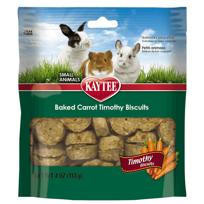 Kaytee Timothy Biscuits Baked Carrot Treat for Small Animals, 4oz
