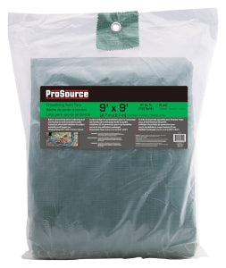 Tarp, Green & Black Polyethylene, 9"LX9"W, 8ml Thick, Yard Tarp with Drawstring
