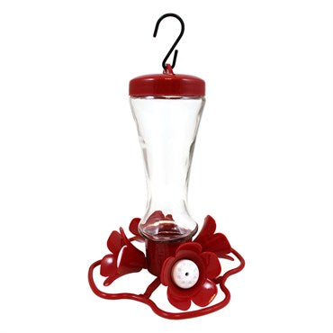 Impatiens Glass Hummingbird Feeder - 8oz Capacity - 4 Feeding Ports