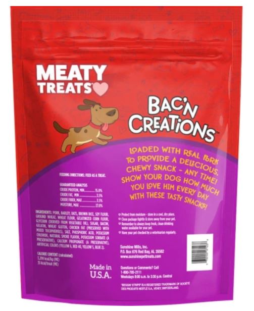 Triumph Meaty Treats Bac'n Creations Bacon Dog Treats, 40oz