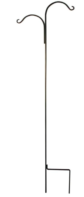 90" Wrought Iron Crane Double Shepherd Hook