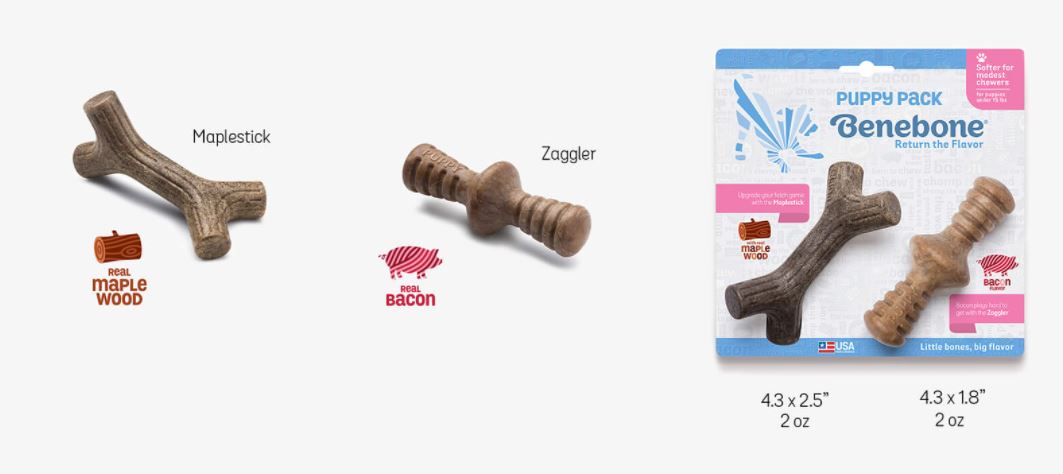 Benebone Maplestick / Bacon Zaggler Puppy Pack