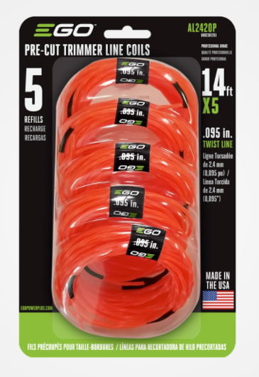 EGO Pre-Cut Trimmer Line (0.095"/2.4mm,5*4M/14-ft)