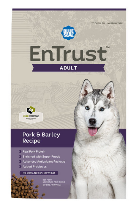 Blue Seal Entrust Weight Control Pork & Barley, 20 lbs.