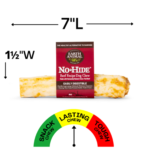 Earth Animal Beef No-Hide Wholesome Dog Chews- Medium, 7"