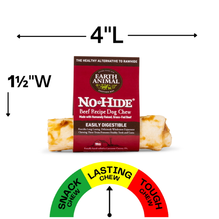 Earth Animal Beef No-Hide Wholesome Chews - Small, 4"