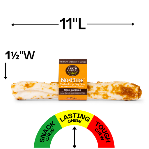 Earth Animal Chicken No-Hide Wholesome Dog Chews- Large, 11"