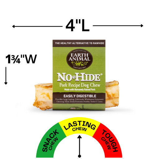 Earth Animal Pork No-Hide® Wholesome Dog Chews - Small, 4"