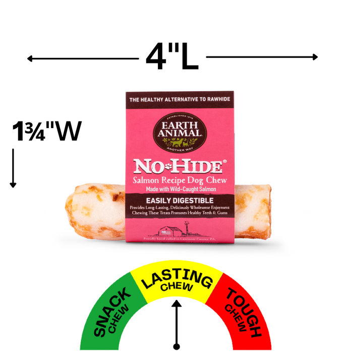 Earth Animal Salmon No-Hide® Wholesome Dog Chews - Small, 4"
