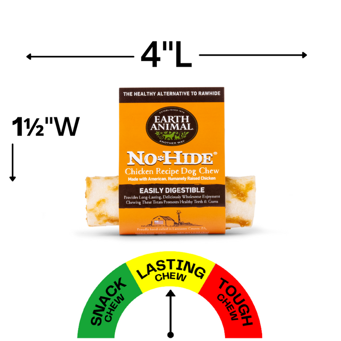 Earth Animal Chicken No-Hide Wholesome Dog Chews - Small, 4"