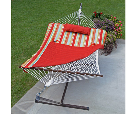 Hammock with Stand - Orange, Striped