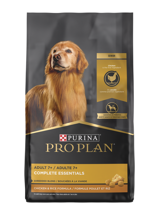Purina Pro Plan With Probiotics Senior Dry Dog Food, Shredded Blend Chicken & Rice Formula