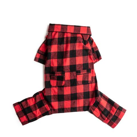 Fabdog Flannel Dog Pajamas, Buffalo Check