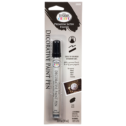 Testors Craft Enamel Leafing Paint Pen, Satin Black