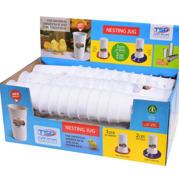 Open Base Nesting Jug for Water & Feed