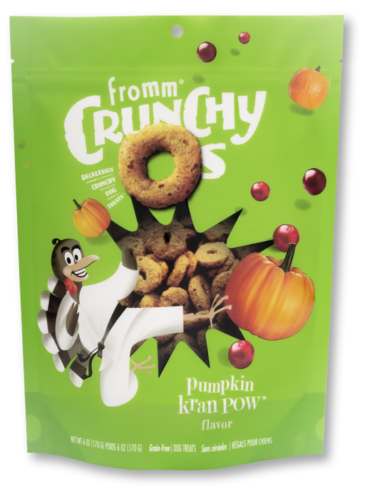 Fromm Crunchy O's Pumpkin Kran Pow Flavor Dog Treats, 6oz bag